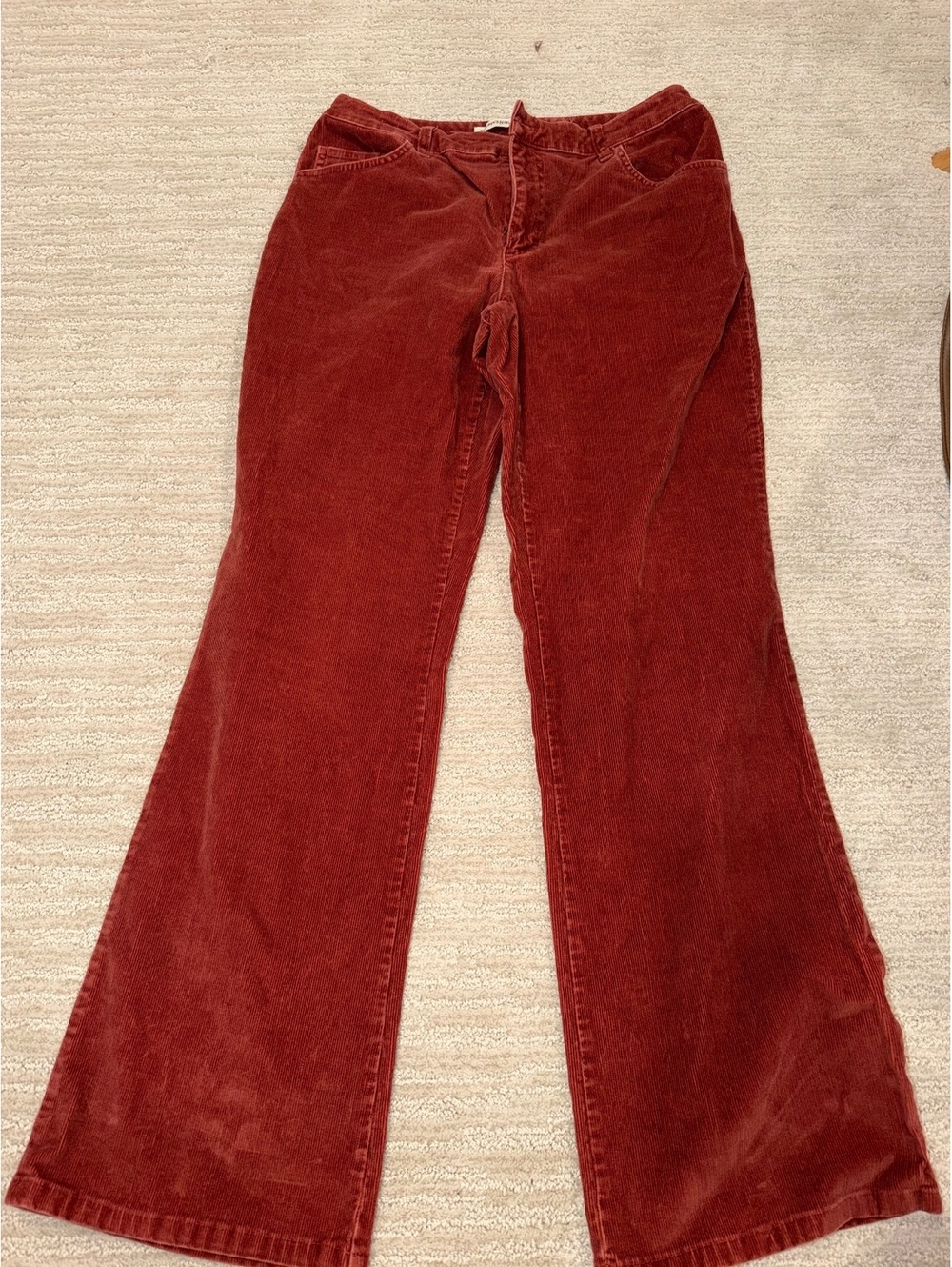 St. John's Bay red corduroy bootcut pants